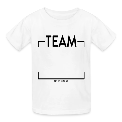 T-shirt Personnalisé 'Never Give Up' - Votre Équipe au Sommet - T-shirts Russell Enfant