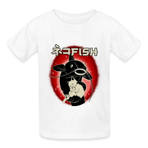 Amitié Insolite : Chat & Poisson-Chat - T-shirts Russell Enfant