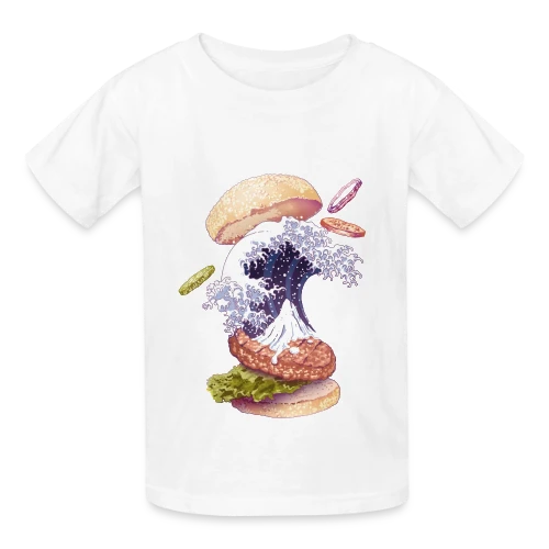La Vague Gourmande de Kanagawa - T-shirts Russell Enfant