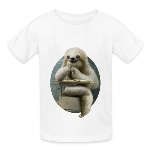 T-shirt Paresseux Studieux en Classe - T-shirts Russell Enfant