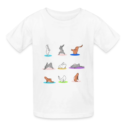 T-Shirt Lapin Yoga: Joyeuses Pâques Zen - T-shirts Russell Enfant