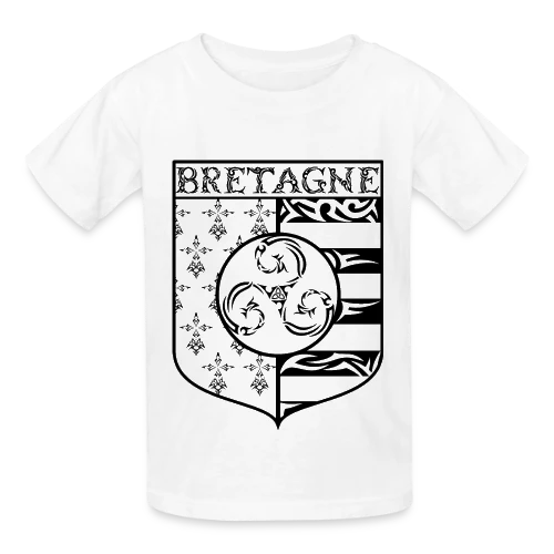 T-Shirt Bretagne - Blason Gwenn Ha Du Triskèle Tribal - T-shirts Russell Enfant