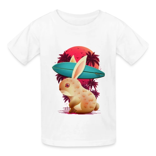 Lapin Surfeur Estival - T-shirts Russell Enfant