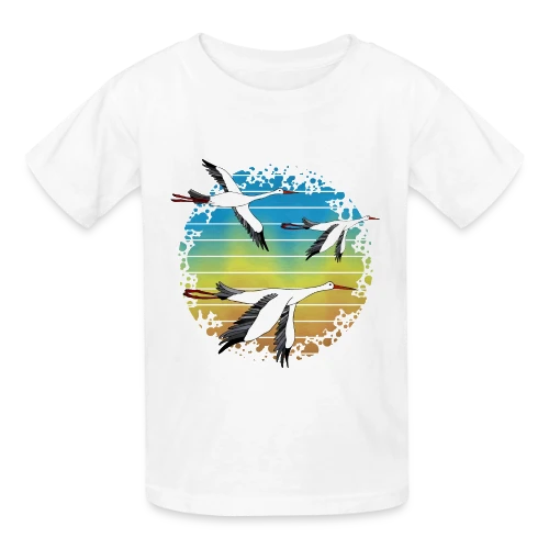Cigogne Élégante - T-shirts Russell Enfant