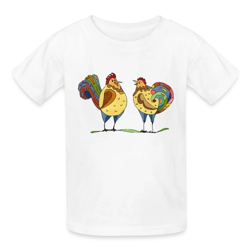 Duo Coq & Poule Champêtre - T-shirts Russell Enfant