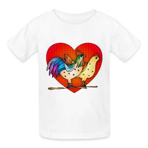 Duo Coq et Poule Champêtre - T-shirts Russell Enfant