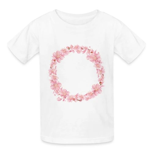 Couronne Florale Rosée : L'Éclat du Printemps - T-shirts Russell Enfant