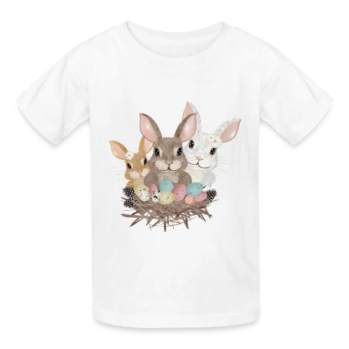 Famille de Lapins de Pâques Pastel Adorables - T-shirts Russell Enfant
