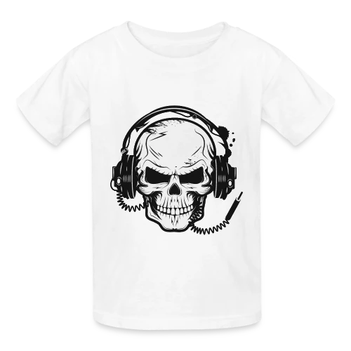 Tête de Mort Casque Audio - Esprit Rock - T-shirts Russell Enfant