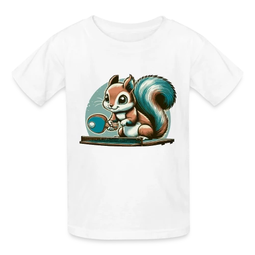 L'Écureuil Champion de Ping-Pong Cartoon - T-shirts Russell Enfant