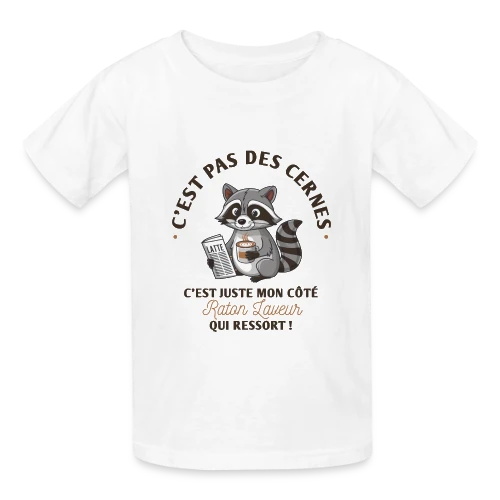 T-shirt Humour : Mon Côté Raton Laveur - T-shirts Russell Enfant