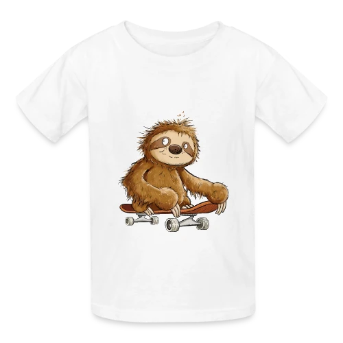 Paresseux Skateboarder Cartoon - Relax et Style - T-shirts Russell Enfant