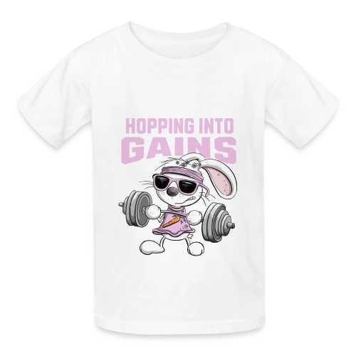 Lapin Musculation - Puissance Carottes - T-shirts Russell Enfant