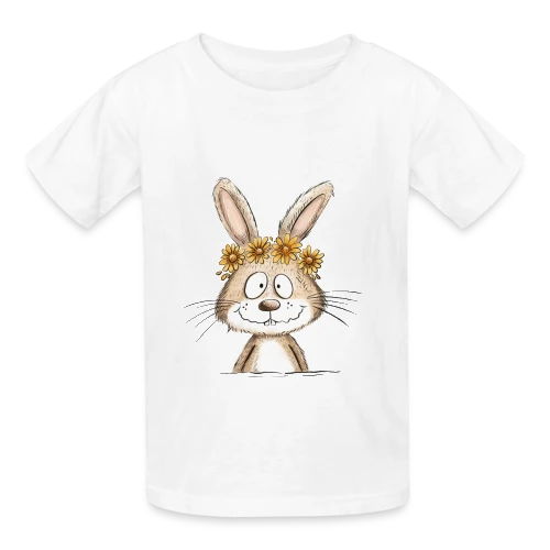 Lapin Rigolo Couronne Fleurs - T-shirts Russell Enfant