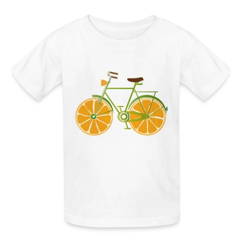 T-shirt Vélo Fruitix : L'Original Fun aux Roues Oranges - T-shirts Russell Enfant