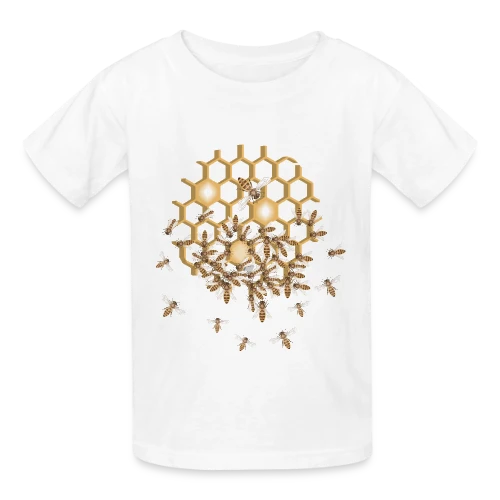 Nid d'Abeille Géométrique : Nature & Harmonie - T-shirts Russell Enfant