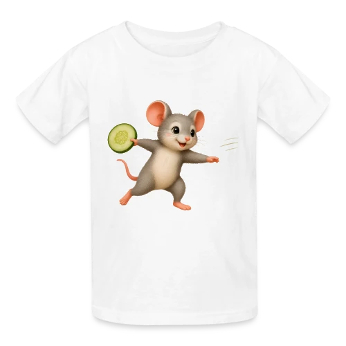 La Souris Frisbee et la Tranche de Concombre - T-shirts Russell Enfant