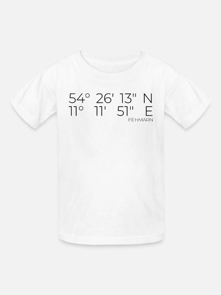 Koordinaten Fehmarn - Kinder T-Shirt von Russell - Weiß
