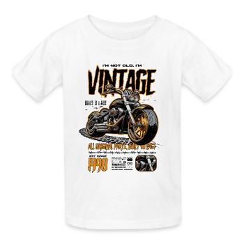 Motorrad Geburtstag Jahrgang 1990 - Kinder T-Shirt von Russell - Weiß - Vorne - AI Model Kid Male (0cm)
