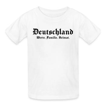Deutschland Werte Familie Heimat Deutscher - Kinder T-Shirt von Russell - Weiß - Vorne - AI Model Kid Male (0cm)