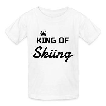 Skifahren Skifahrer Sport Ski Spieler - Kinder T-Shirt von Russell - Weiß - Vorne - AI Model Kid Male (0cm)