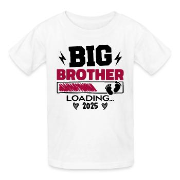 Big Brother Loading 2025 forfremmet til Big Brother - Børne-T-shirt fra Russell - hvid - Foran - AI Model Kid Male (0cm)