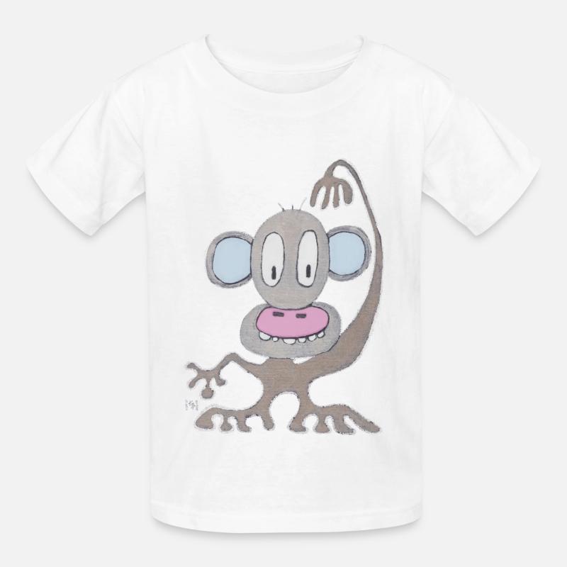little monkey - Kids T-Shirt by Russell - white