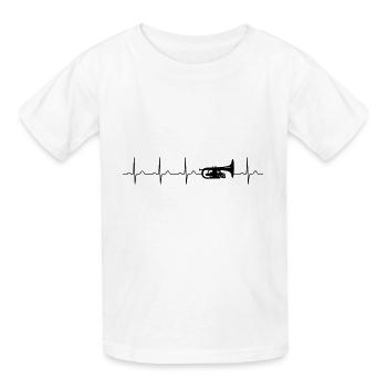 Mellophone heartbeat wind instrument band - Kids T-Shirt by Russell - white - Front - AI Model Kid Male (0cm)