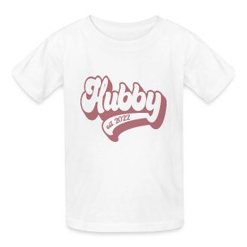 Hubby Est. 2022 - Future Husband, Engagement Party - Kids T-Shirt by Russell - white - Front - AI Model Kid Male (0cm)