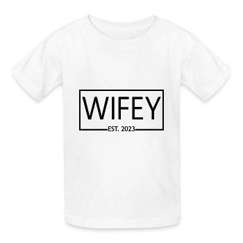 2023 Verlobung Brautdusche Hochzeit - Kinder T-Shirt von Russell - Weiß - Vorne - AI Model Kid Male (0cm)