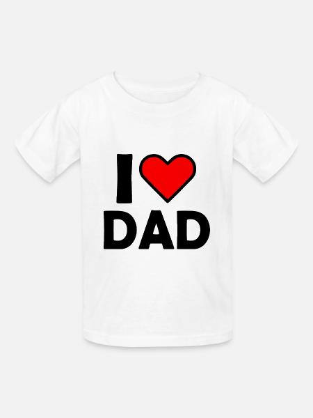I love dad - Kinder T-Shirt von Russell - Weiß