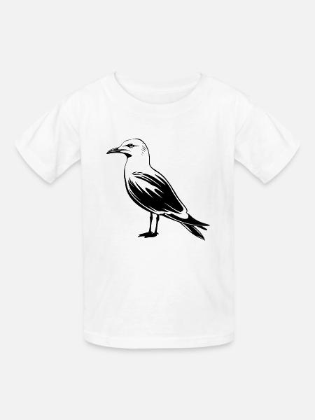 Möwe - Kinder T-Shirt von Russell - Weiß