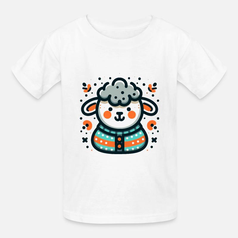 Mouton mignon dans un pull - T-shirts Russell Enfant - blanc