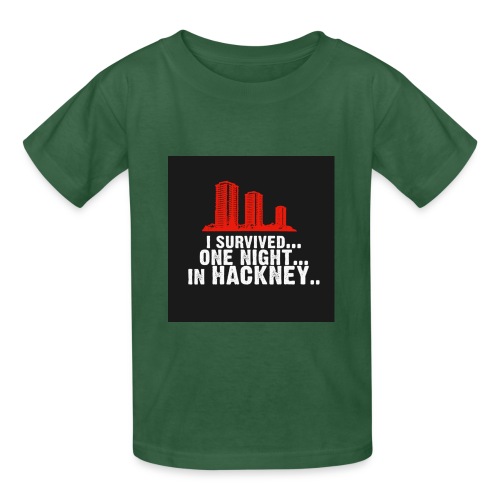 i survived one night in hackney badge - Kids T-Shirt by Russell