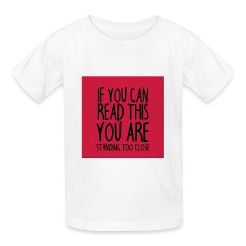Mundschutz lustig Spruch - lustige Sprüche - Kinder T-Shirt von Russell - Weiß - Vorne - AI Model Kid Male (0cm)