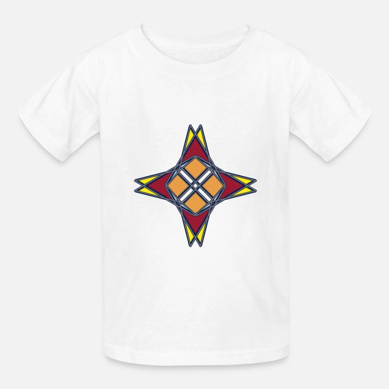 Abstrakte mit ein Muster in der Mitte - Kinder T-Shirt von Russell - Weiß