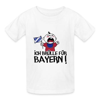 Ich brülle für Bayern! - Kinder T-Shirt von Russell - Weiß - Vorne - AI Model Kid Male (0cm)