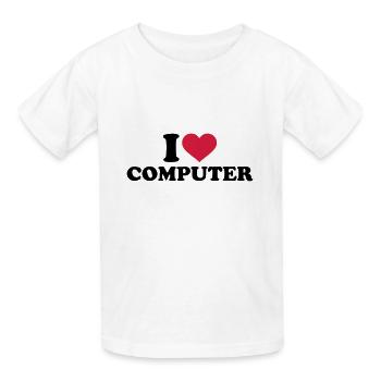 Computer - Kinder T-Shirt von Russell - Weiß - Vorne - AI Model Kid Male (0cm)
