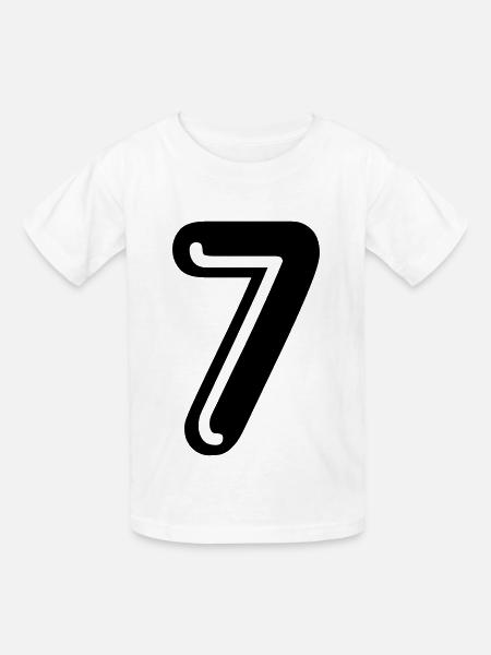 7 - Rückennummer - Kinder T-Shirt von Russell - Weiß