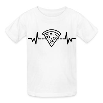 Pizza Heartbeat Pizza Herzschlag - Kids T-Shirt by Russell - white - Front - AI Model Kid Male (0cm)