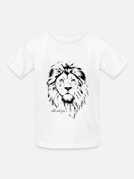 Löwe - Kinder T-Shirt von Russell - Weiß