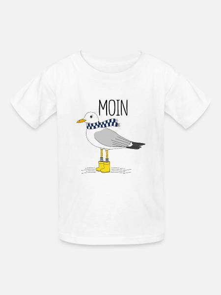 Möwe und das meer - Kinder T-Shirt von Russell - Weiß