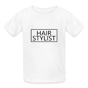 Hair Stylist Proud Graduated Hair Stylist Gift - Kids T-Shirt by Russell - white - Front - AI Model Kid Male (0cm)