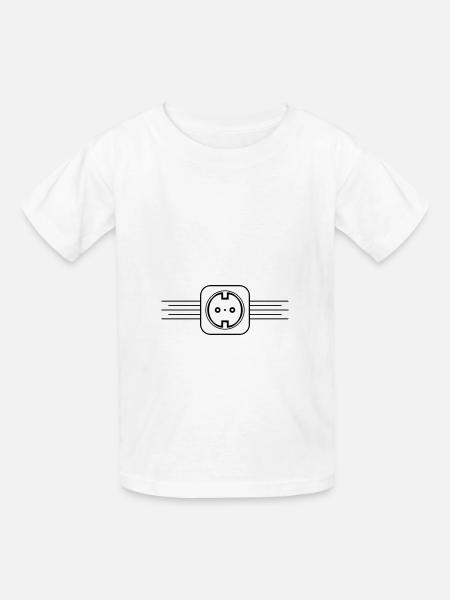 Steckdose Icon Strom - Kinder T-Shirt von Russell - Weiß