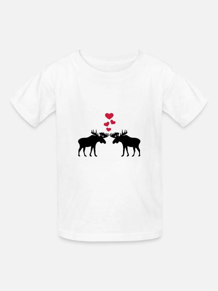 Elch - Kinder T-Shirt von Russell - Weiß