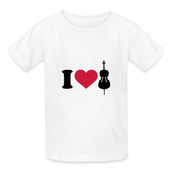 Cello - Kinder T-Shirt von Russell - Weiß - Vorne - AI Model Kid Male (0cm)