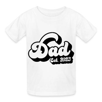 Dad Est. 2023, Dad To Be, Pregnancy Announcement - Kids T-Shirt by Russell - white - Front - AI Model Kid Male (0cm)
