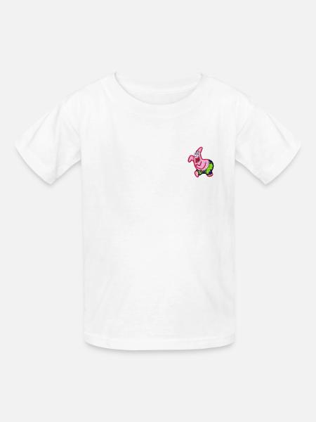 SpongeBob Schwammkopf Patrick Star Stick-Motiv - Kinder T-Shirt von Russell - Weiß