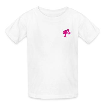 Barbie Silhouet Borduurwerk - Kinderen T-shirt - wit - Voor - AI Model Kid Male (0cm)