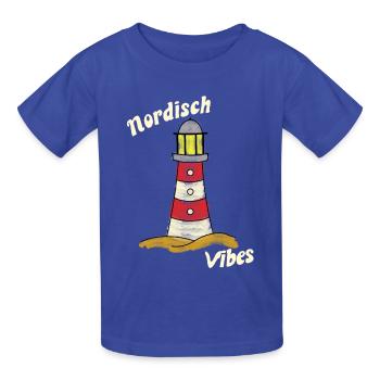Nordisch Vibes - Leuchtturm - Kinder T-Shirt von Russell - Royalblau - Vorne - AI Model Kid Male (0cm)